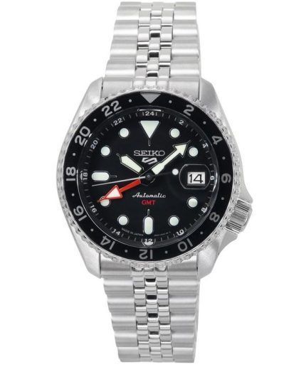 Seiko 5 Sports SKX Sports Style GMT Stainless Steel Black Dial Automatic SSK001J1 100M Men's Watch