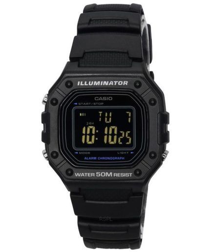 Casio Standard Digital Resin Strap Black Dial Quartz W-218H-1B Men's Watch