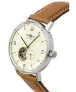 Zeppelin LZ129 Hindenburg Leather Strap Open Heart Beige Dial Automatic 80665N Mens Watch