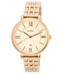 Fossil Jacqueline Stainless Steel Rose Gold Tone Dial Quartz ES5252SET Womens Watch With Gift Set
