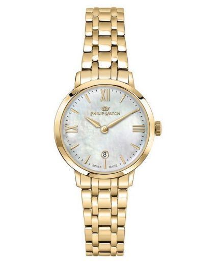 Philip Watch Audrey Gold Tone Stainless Steel Mother Of Pearl Dial Quartz R8253150511 Womens Watch