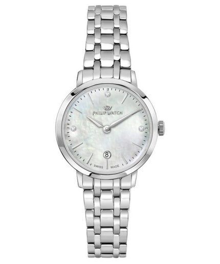 Philip Watch Audrey Crystal Accents Mother Of Pearl Dial Quartz R8253150512 Womens Watch