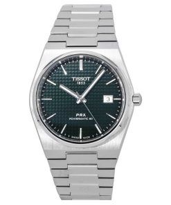 Tissot T-Classic PRX Powermatic 80 Stainless Steel Green Dial Automatic T137.407.11.091.00 100M Mens Watch