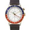 Timex Waterbury Traditional GMT Leather Strap White Dial Quartz TW2U99100 100M Mens Watch