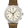 Timex Standard Chronograph Leather Strap Luminous Beige Dial Quartz TW2V27600 Mens Watch