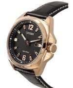 Citizen Eco-Drive Sport Luxury Endicott Leather Strap Black Dial AW1723-02E 100M Mens Watch