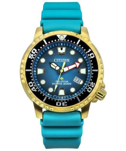 Citizen Promaster Dive Polyurethane Strap Turquoise Dial Eco-Drive Divers BN0162-02X 200m Mens Watch