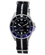 Casio Standard Analog Fabric Strap Black Dial Quartz MDV-10C-1A2 Mens Watch