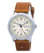 Seiko 5 Sports Military Automatic Japan Made Ratio Brown Leather SNZG07J1-LS9 Men's Watch