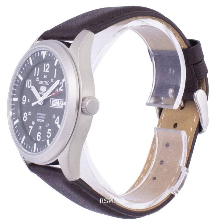 Seiko 5 Sports Automatic Ratio Dark Brown Leather SNZG09K1-LS11 Men's Watch