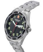 Victorinox Swiss Army FieldForce Stainless Steel Black Dial Quartz 241849 100M Mens Watch
