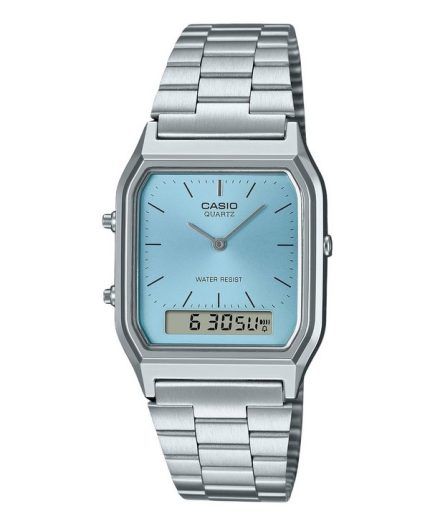 Casio Vintage Analog Digital Turquoise Blue Dial Quartz AQ-230A-2A1 Womens Watch