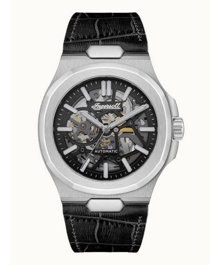 Ingersoll The Catalina Leather Strap Black Skeleton Dial Automatic I12502 Mens Watch