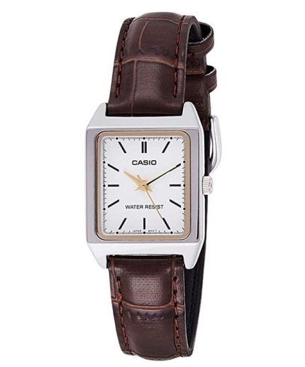 Casio Standard Analog Leather Strap White Dial Quartz LTP-V007L-7E2 Womens Watch