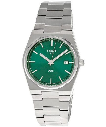 Tissot T-Classic PRX Stainless Steel Green Dial Quartz T137.410.11.091.00 100M Men's Watch