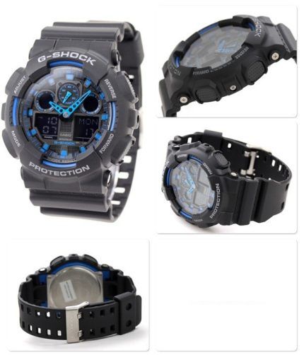 Casio G-Shock World Time Alarm GA-100-1A2 GA-100 Watch