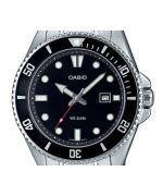 Casio Standard Analog Stainless Steel Black Dial Quartz MDV-107D-1A1 200M Mens Watch