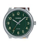 Casio Standard Analog Leather Strap Green Dial Quartz MTP-B160L-3B Mens Watch