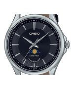 Casio Standard Analog Moon Phase Leather Strap Black Dial Quartz MTP-M100L-1A Mens Watch