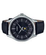 Casio Standard Analog Moon Phase Leather Strap Black Dial Quartz MTP-M100L-1A Mens Watch