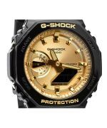 Casio G-Shock Analog Digital Black And Gold Color Resin Strap Quartz GA-2100GB-1A 200M Mens Watch