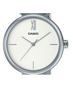 Casio Analog Stainless Steel Silver Dial Quartz LTP-2024VM-7C Womens Watch With Bangle Set