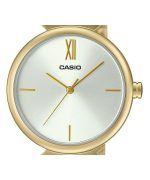 Casio Analog Gold Tone Stainless Steel White Dial Quartz LTP-2024VMG-7C Womens Watch With Bangle Set