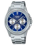 Casio Enticer Analog Stainless Steel Blue Dial Quartz MTP-1375D-2A1 Mens Watch