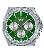 Casio Enticer Analog Stainless Steel Green Dial Quartz MTP-1375D-3 Mens Watch