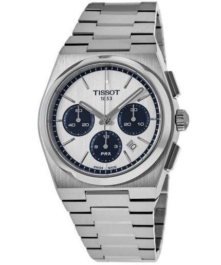 Tissot PRX T-Classic Chronograph White Dial Automatic T137.427.11.011.01 100M Mens Watch