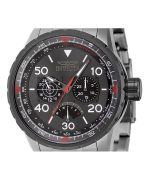 Invicta Aviator Retrograde GMT Stainless Steel Gunmetal Dial Quartz 46982 100M Men's Watch