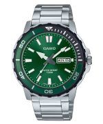 Casio Standard Analog Stainless Steel Green Dial Quartz MTD-125D-3AV 100M Men's Watch