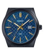 Casio Standard Analog Black Ion Plated Stainless Steel Blue Dial Quartz MTP-VD03B-2A Men's Watch