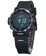 Casio Pro Trek Climber Digital Bio-Based Resin Strap Tough Solar PRW-35Y-1B 100M Mens Watch