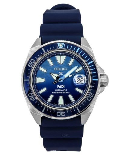 Seiko Prospex Samurai PADI Special Edition Blue Dial Automatic Divers SRPJ93K1 200M Mens Watch