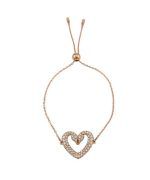 Swarovski Una Rose Gold Tone Swan Neck Heart Bracelet With Clear Crystal 5628658 For Women