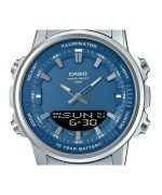 Casio Analog Digital Combination Stainless Steel Blue Dial Quartz AMW-880D-2A1V Mens Watch