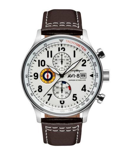 AVI-8 Hawker Hurricane Classic Chronograph Classic White Dial Quartz AV-4011-01 Mens Watch