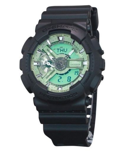 Casio G-Shock Analog Digital Resin Strap Mint Green Dial Quartz GA-110CD-1A3 200M Mens Watch