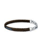 Maserati Jewels Recycled Leather And Stainless Steel Bracelet JM222AVE03 For Men