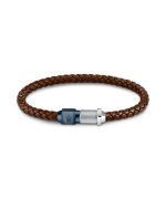 Maserati Jewels Recycled Leather And Stainless Steel Bracelet JM223AVE15 For Men