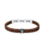 Maserati Jewels Recycled Leather And Stainless Steel JM422AVE14 Bracelet For Men