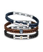 Maserati Jewels Recycled Leather And Stainless Steel JM422AVE14 Bracelet For Men