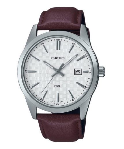 Casio Standard Analog Leather Strap White Dial Quartz MTP-VD03L-5A Mens Watch