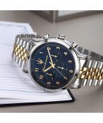 Maserati Epoca Limited Edition Chronograph Two Tone Stainless Steel Blue Dial Quartz R8873618030 100M Men's Watch