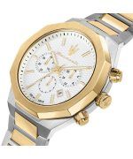 Maserati Stile Chronograph Two Tone Stainless Steel White Dial R8873642009 100M Men's Watch