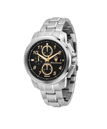 Maserati Successo Limited Edition Chronograph Stainless Steel Black Dial Solar R8873645007 Men's Watch