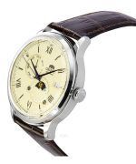 Orient Bambino Version 9 Sun And Moon Phase Leather Strap Champagne Dial Automatic RA-AK0803Y10B Men's Watch