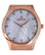 Westar Zing Crystal Accents Rose Gold Tone Stainless Steel White Mother Of Pearl Dial Quartz 00127PPN611 Women's Watch