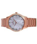 Westar Zing Crystal Accents Rose Gold Tone Stainless Steel White Mother Of Pearl Dial Quartz 00127PPN611 Women's Watch